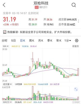 A股異動 雙槍科技(001211.SZ)漲停 擬新設全資子公司雙槍實業